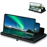 Screen Magnifier for Cell Phone, 2026 New 3D HD Magnifing Screen Enlarger Projector for Movies Videos and Gaming, Foldable Phone Stand Holder with Screen Magnifier Compatible with All Phones (10 in)