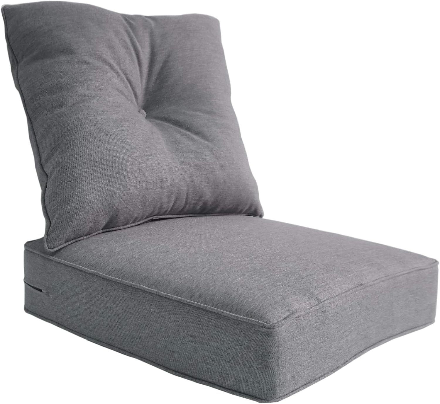 BOSSIMA Cushions for Patio Furniture, Outdoor Water Repellent Fabric, Deep Seat Pillow and High Back Design,Sliver/Light Grey: Home & Kitchen