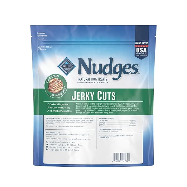 BLUE BUFFALO NUDGES JERKY CUTS NATURAL DOG TREATS CHICKEN