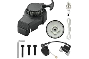 MOROXI Recoil Pull Starter Alloy for Pocket Rocket Bike Quad ATV Parts 47cc 49cc 50cc 2 Stroke Syx Moto Holeshot SSR SX50 Coolster QG50 Mototec Demon Xpro Hawk DRX Kids Mini Dirt Bike