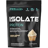 PEScience Isolate Whey Protein Powder, Vanilla Cupcake, 5 Servings | 100% Whey Protein Isolate, Low Carb, Fast Absorbing Post Workout Shake, For Men and Women