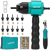 LIBRATON Rivet Nut Drill Adapter &amp; Ratchet Wrench Set, Cordless Drill | Manual Rivnut Tool Kit, 10 Mandrels (M3 to M8, 6-32 to 1/4-20), 100 Nuts, Quick-Change, DIY &amp; Auto Repair with Carrying Case