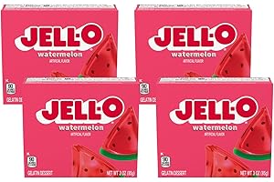 Jell-O Watermelon Flavor Gelatin Dessert, 3 Ounce Box (4-Pack)