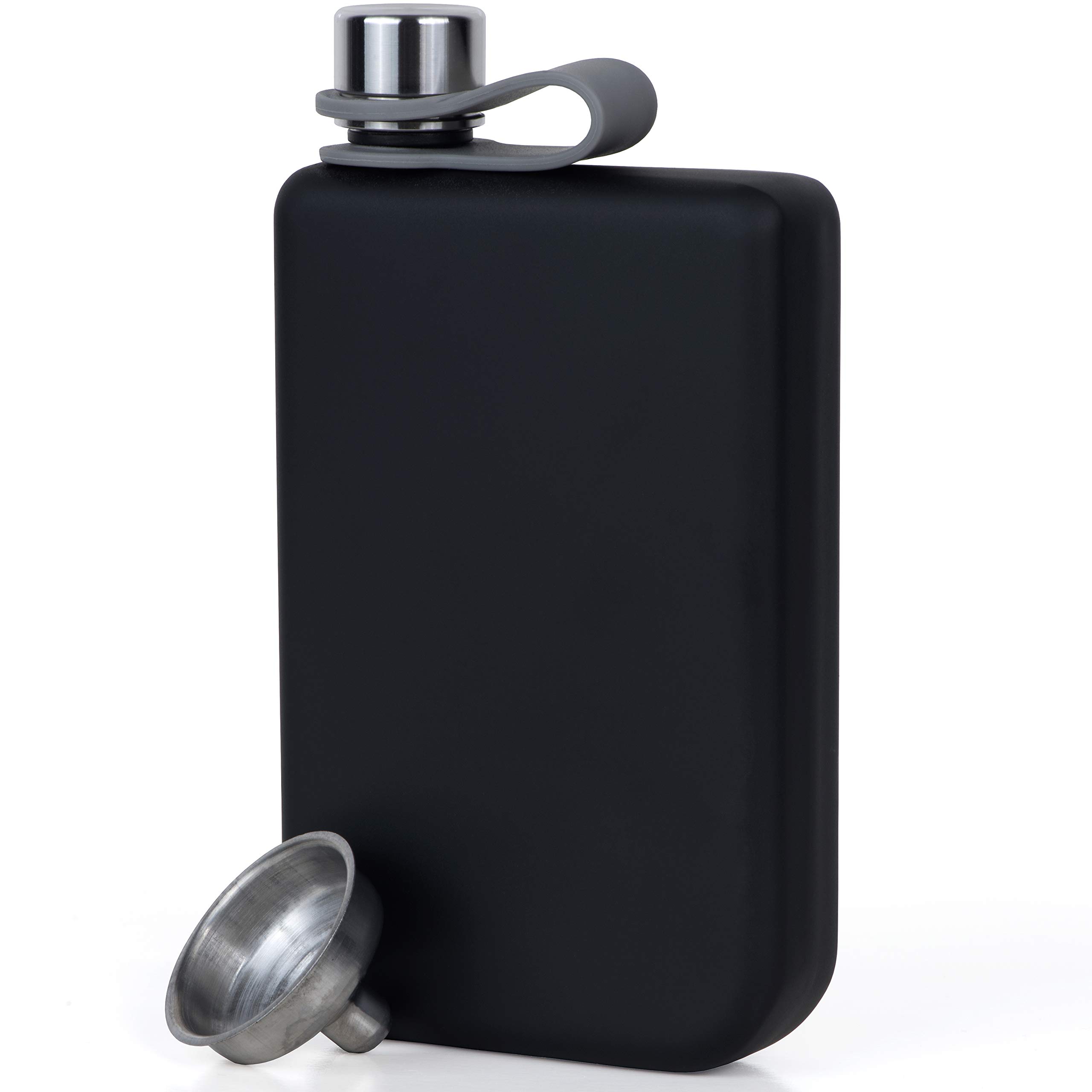 Vonwulf 8oz Hip Flask and Funnel, Stainless Steel Matte Black Whiskey Flask Gi eBay