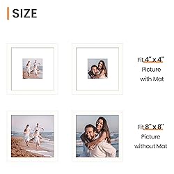 upsimples 8x8 Picture Frame, Display Pictures 4x4