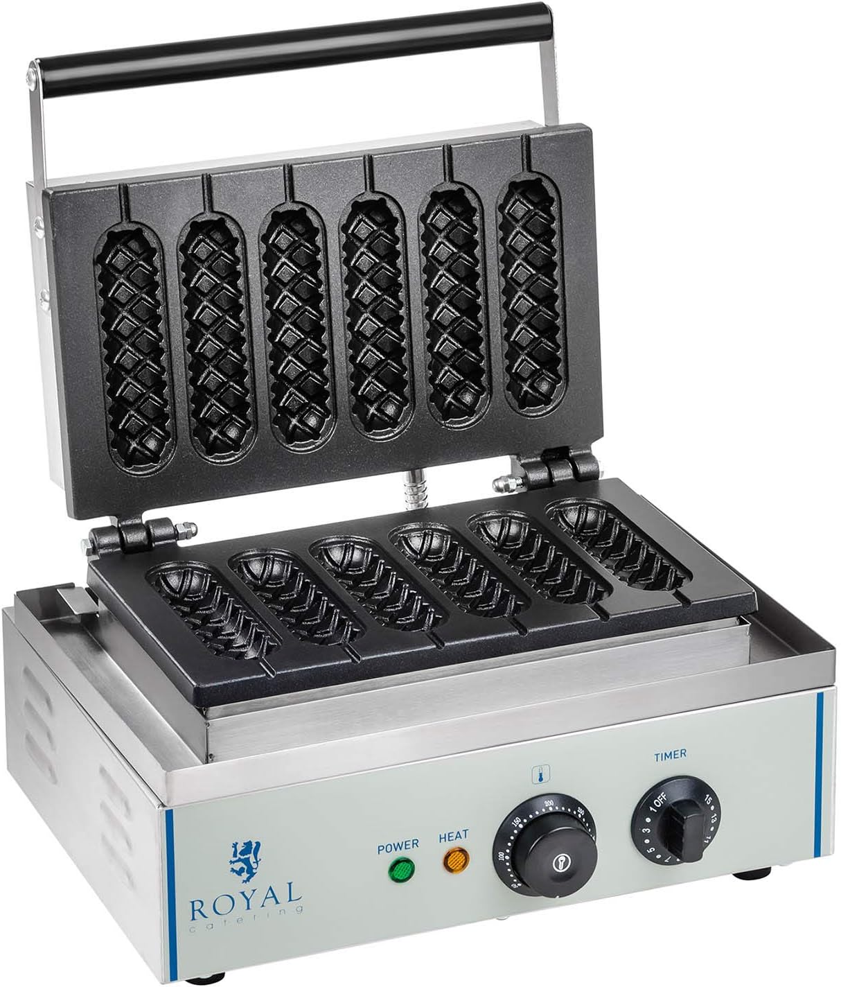 Gaufrier Professionnel Royal Catering 2000W - Gaufres Belges 17x10cm - Minuterie 15min