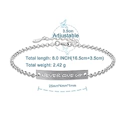 Never Give Up Bracelet for Women, 925 Sterling