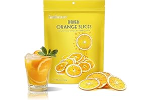 AMILUTUO Dried Orange Slices, Dehydrated Orange Slices, Dehydrated Fruit, 250g/8.82OZ Dry Orange Slices, No Sugar Free, Dried Fruits for Cocktails, Cakes, Crafts,Home Decor,Wreath Making