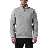5.11 Tactical Men's Job Shirt 1/4 Zip 2.0 – Water-Resistant Fleece, 100% Cotton, Style 72534ABR, Heather Gray, Large Tall