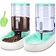 Meikuler Pets Auto Feeder 3.8L,Food Feeder and Water Dispenser Set for Small & Big Dogs Cats and Pets Animals (Green)
