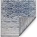 Fab Habitat Outdoor Rug - Waterproof, Fade Resistant, Crease-Free - Premium Recycled Plastic - Distressed Abstract Stripes - Patio, Deck, Porch, Balcony, Laundry Room - Brooklyn - Blue - 4 x 6 ft