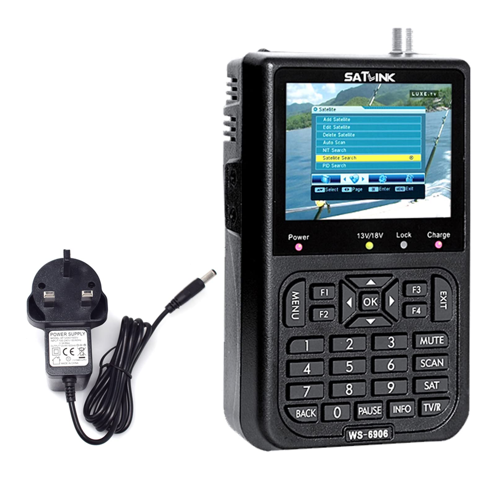 Vislone Data Satellite Signal Finder, 3.5-inch LCD Color Screen, SATLINK WS6906 TV Satellite Finder