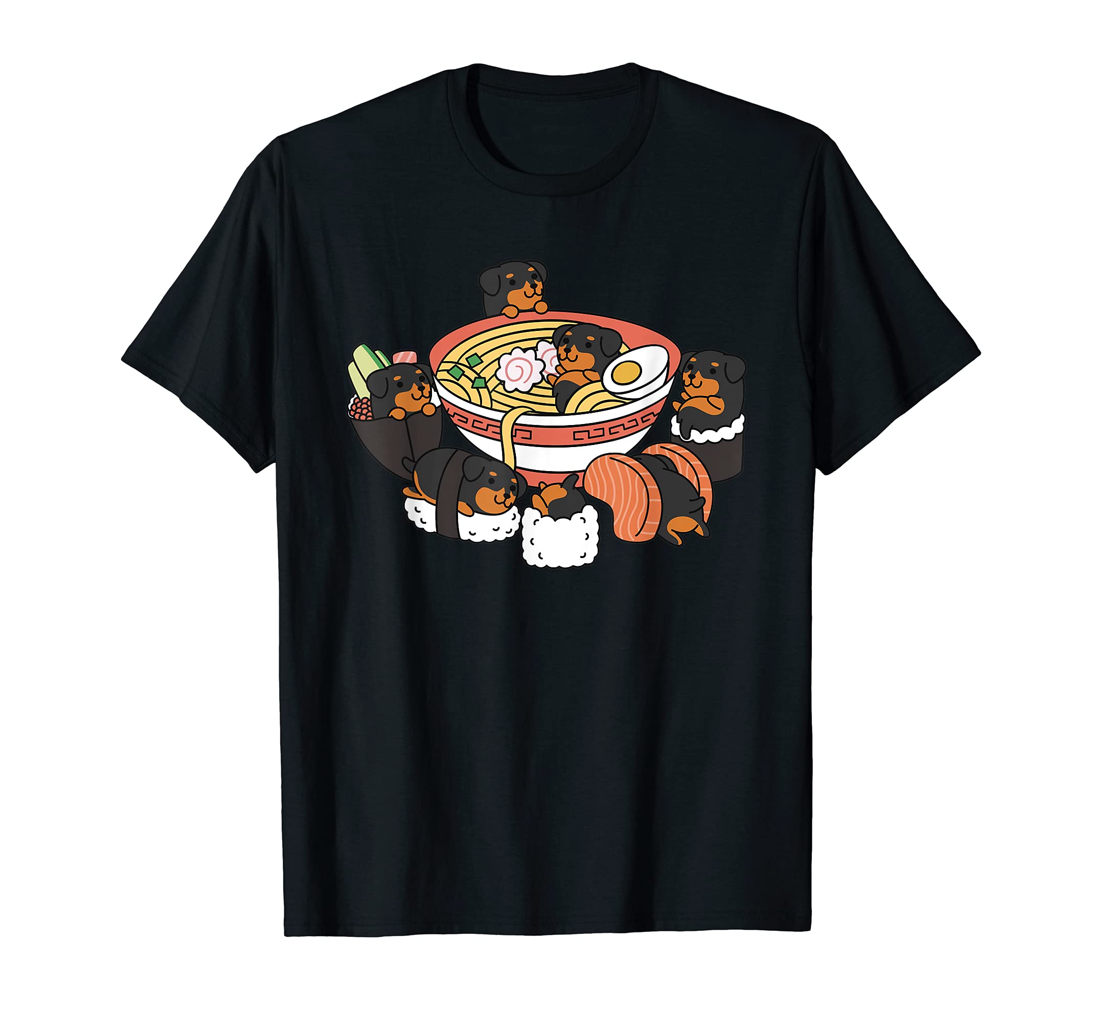 Ramen Sushi Rottweiler Dog T-Shirt