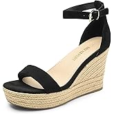 DREAM PAIRS Women's Platform Wedges Sandals, Comfortable Open Toe Espadrilles Sandals Dressy Buckle Ankle Strap Summer Shoes