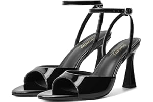 Susanny High Heels for Women Pointed Open Toe Strappy Chunky Block Heels Ankle Strap Stiletto Kitten Heeled Sandals Wedding Bridal Party Prom Sexy Dress Shoes