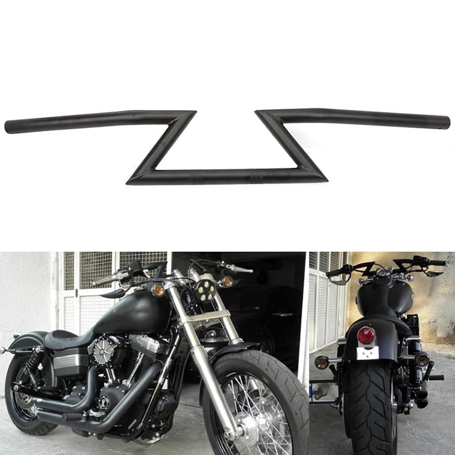 Handlebars, Universal 7/8'' Iron Handlebar for Sportster Cruiser XL 883 1200 Steel, Black