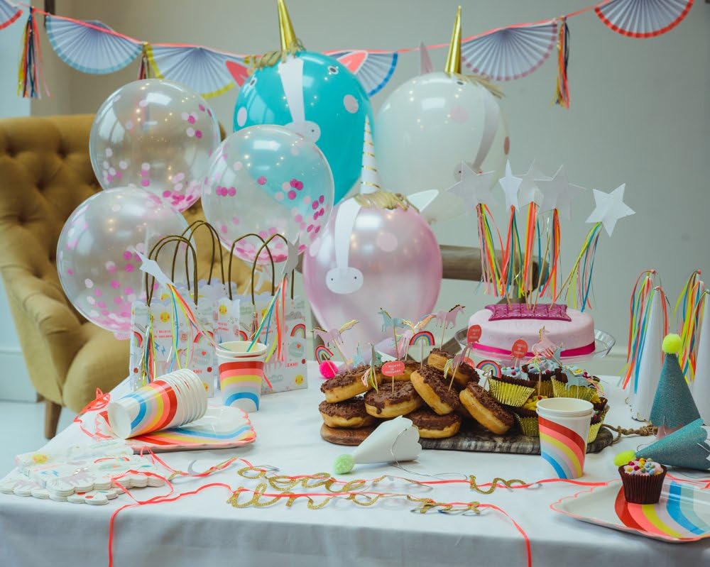 styleboxe Childrens Birthday Party Decorations Set, 'Unicorn & Rainbows' theme, up to 8 guests