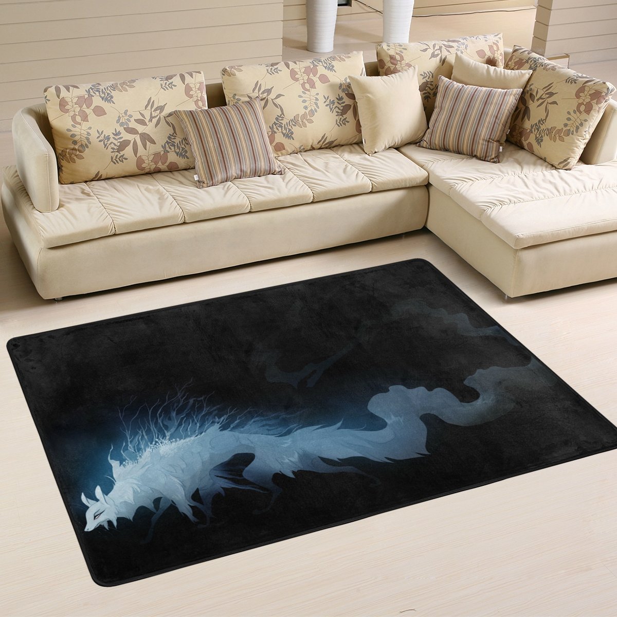 Amazon Com Deyya Custom Dark Creature Non Slip Area Rugs Pad Cover 72 X 48 Inch Simple Modern Throw Rugs Carpet Modern Carpet For Home Dining Room Playroom Living Room Decoration Kitchen Dining