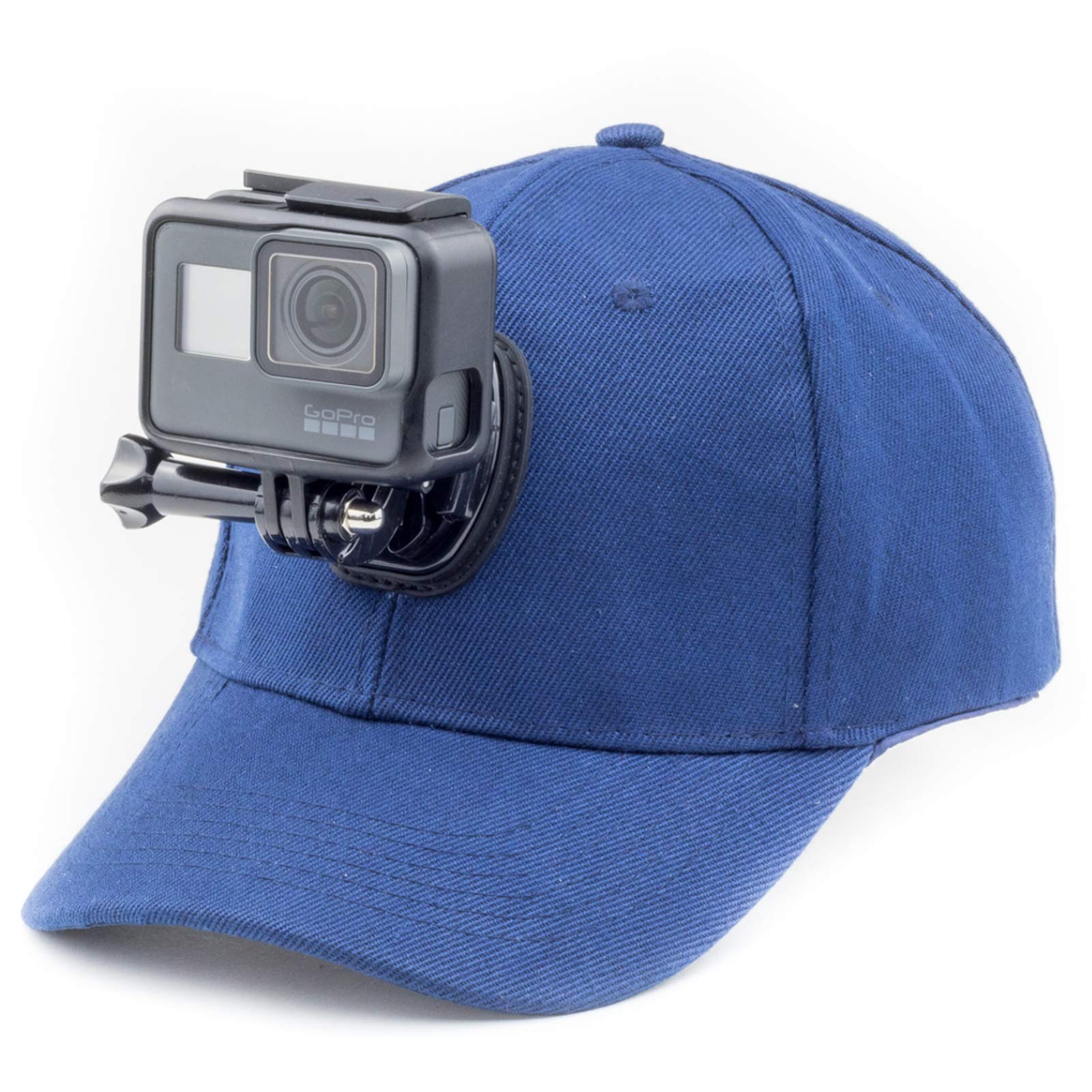 Digicharge Baseball Cap Hat with Action Camera Holder Mount Bracket Compatible for GoPro Max 2 Lit Hero Hero13 13 / DJI Osmo Action 5 / Akaso Apexcam Crosstour Campark Apeman Camkong Victure Cam Blue