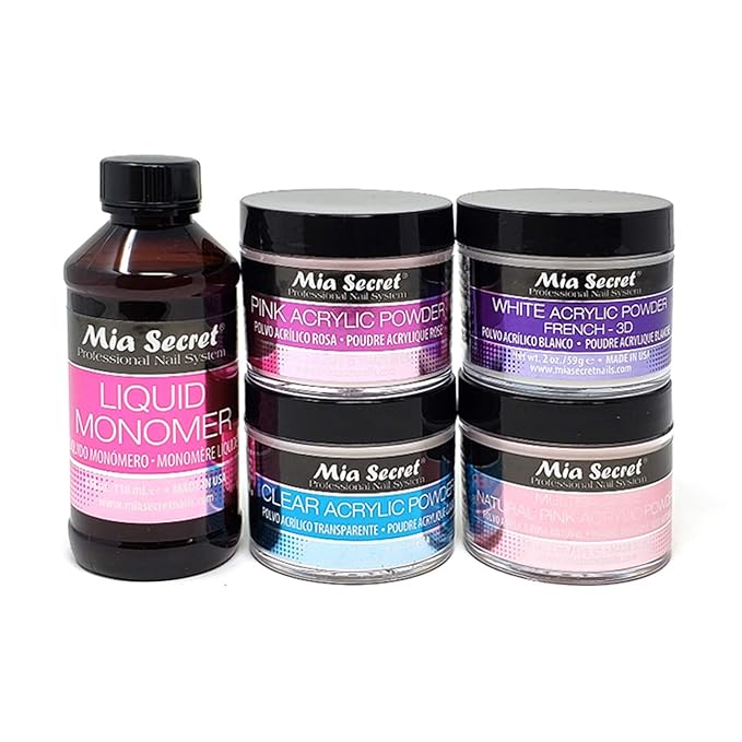 MIA SECRET 4 oz LIQUID MONOMER + Acrylic Powder 2 oz Pink