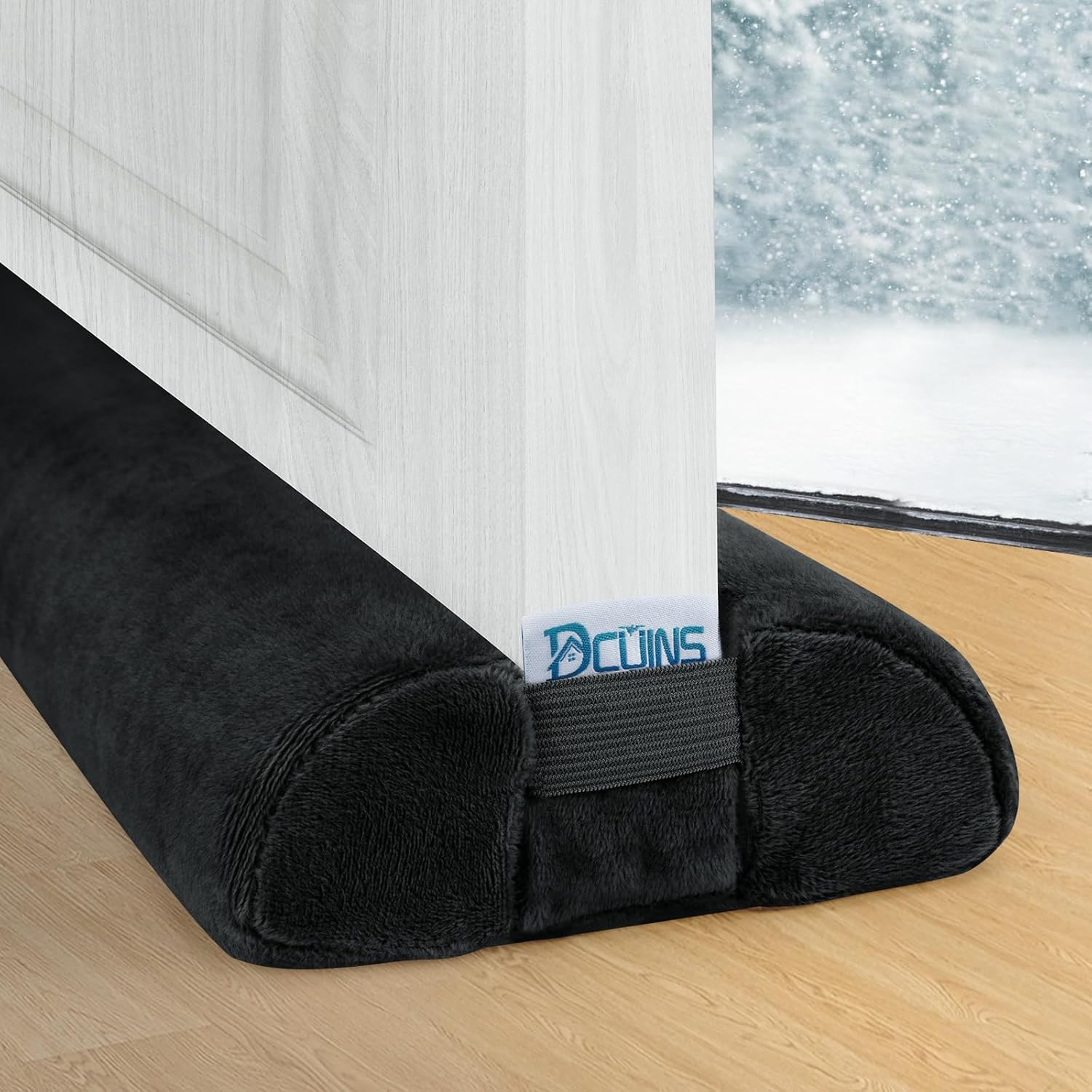 Draft Stoppers - DCUINS Door Draft Stopper, 36 Inch Under Draft Guard Noise Blocker, Seal Bottom of Doors 30'' to 36'' Gap Filler up to 1.7'' Front Door Sweep, Machine Washable, Black