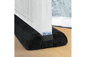 DCUINS Door Draft Stopper, 36 Inch Under Draft Guard Noise Blocker, Seal Bottom of Doors 30'' to 36'' Gap Filler up to 1.7'' Front Door Sweep, Machine Washable, Black