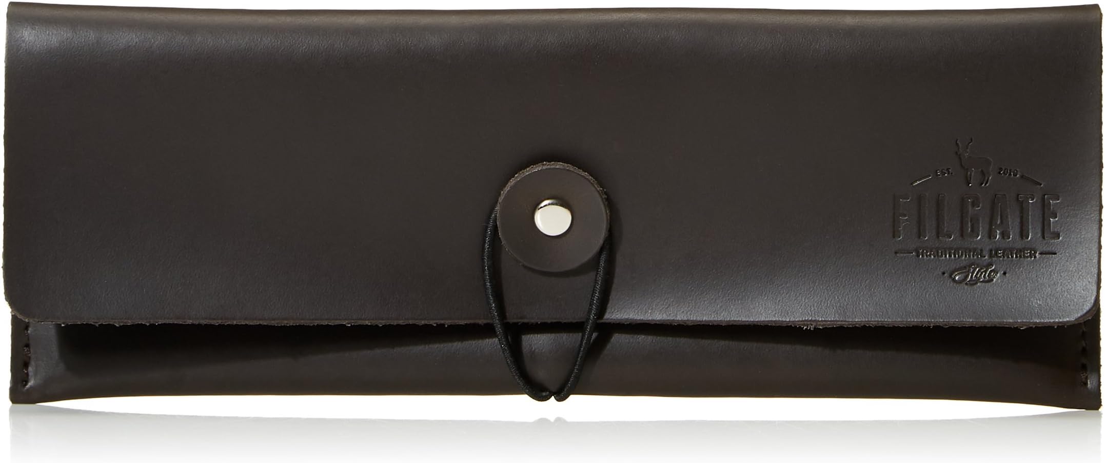Filgate Leather Pencil Bag Pen Case Mahogany Brown