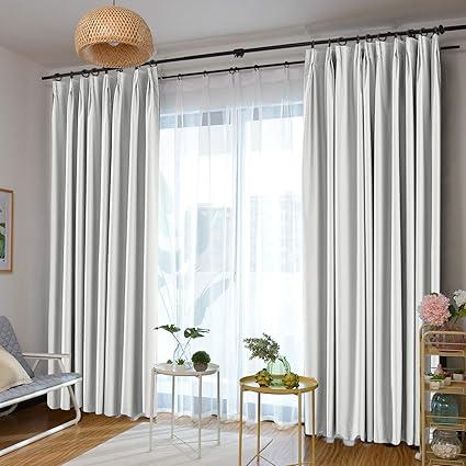 Prim Blackout Curtain White Eclipse Pinch Pleat Curtain Bedroom Curtain Panel Thermal Insulated Waterproof Modern Indoor Outdoor Drapes 84x84 Inch 1