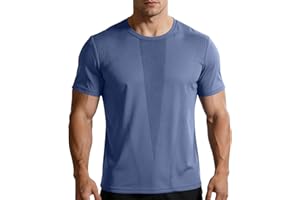 T Shirts for Man Short Sleeve Tops Quick Dry Breathable Running Athletic Workout Tee Sports Crew Neck Gym Blouses
