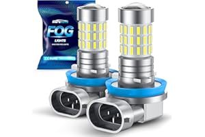 Marsauto H11 H8 LED Fog Light Bulbs or DRL, 10,000 Lumens 6000K White, 48 Chips Fog Lights, H11 Led Bulb 1:1 Mini Size H11/H8