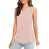 MEILANZJ Women's Sleeveless Chiffon Tank Top Business Casual Blouse Tunic Top