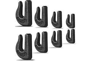 HANDRERLEE 8 Pack Weld-On Chain Grab Hooks, G70 3/8" Forged Chain Hook, Heavy Duty Weldable Grab Hook for Tractors, Truck, Forklift, Trailers - 6,600 lbs WLL