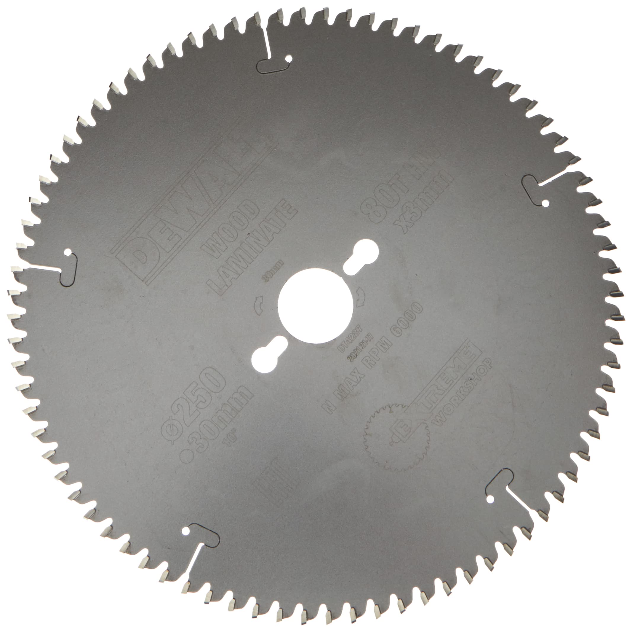 DeWalt DT4287-QZ Negative Rake Circular Saw Blade 250 X 30 X 80t, Silver