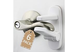 WAPPA BABY Door Lever Lock (6 Pack) Prevents Toddlers from Opening Doors. 3.25" L * 1.5" W * 4.5" H Easy One Hand Operation for Adults. Durable ABS with 3M Adhesive Backing. Simple Install, No Tools Needed.