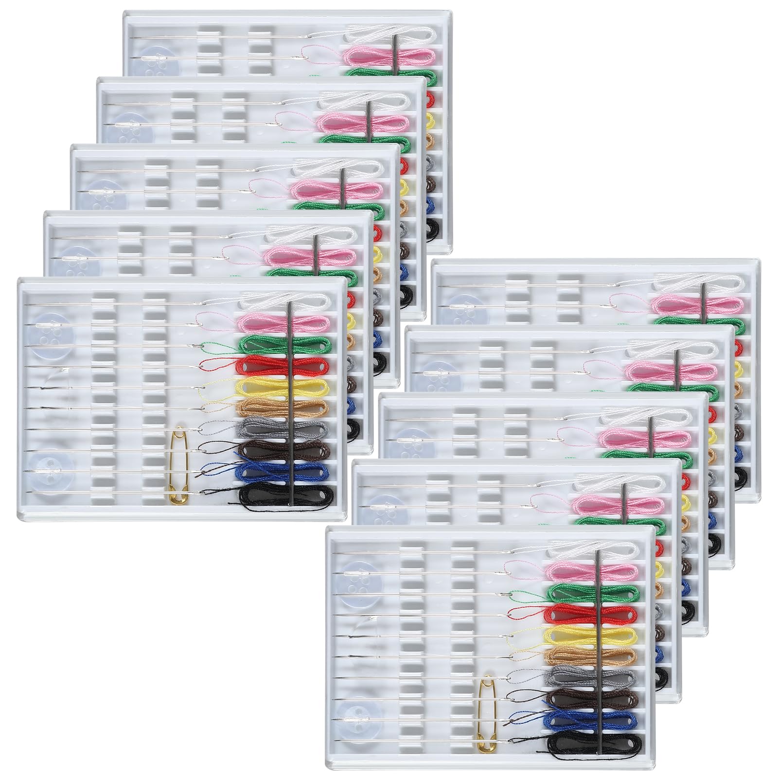 Photo 1 of Piriuuo 10 Boxes Needle and Thread Kit, Mini Sewing Kit Pre Threaded Needles for Hand Sewing Easy Sewing Kit for Adults Travel Sewing Kit Portable Sewing Kit Quick Sewing Repair Kit