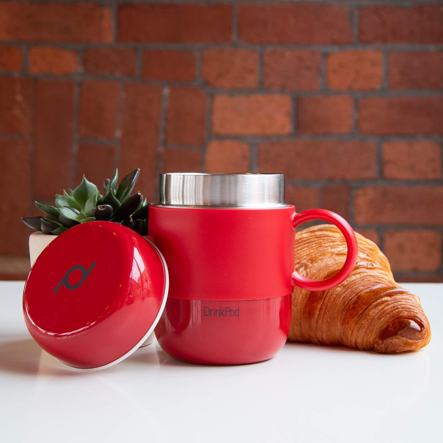 Drink Pod Stainless Steel Vacuum Insulated Leak-Proof Drinkpod Capsule Flask 6 Hours Hot 24 Hours Cold, Red, 0.28 Litre - Image 4