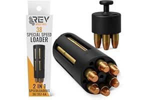 RevIndustries 38 Special Speed Loader - 357 Magnum SpeedLoader for 6-Cylinder Revolvers - High-Capacity 2-in-1 Reload Tool (18-Round Triple Stack or 6-Round) - Patented Push-Button