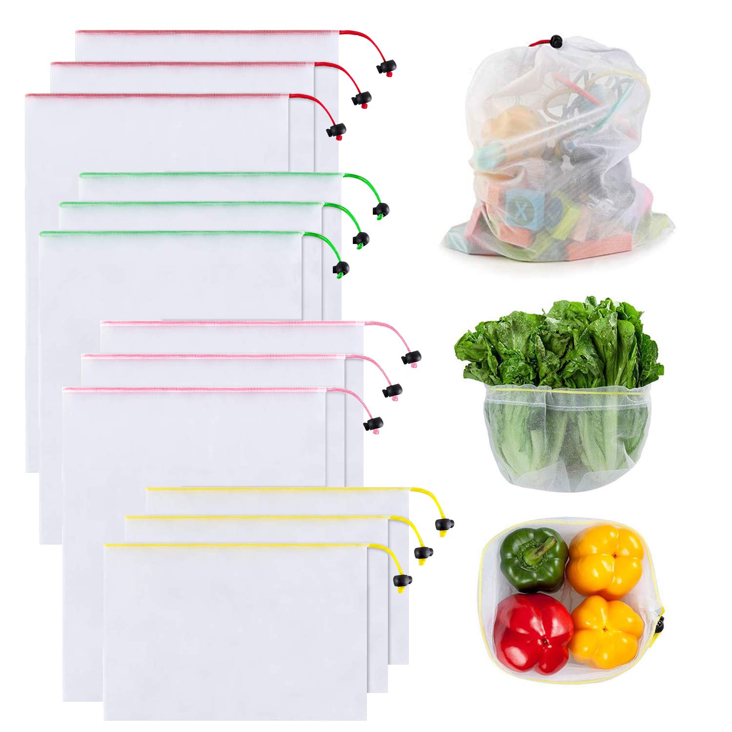 Leenou Bolsas Compra Reutilizables Ecolš®gicas, 12 Piezas Bolsa de ...