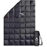 4Monster Down Camping Blanket - Outdoor Travel Quilt Puffy 650 Fill, Packable, Lightweight,Wind & Waterproof | Ideal for Stadium, Backpacking,Picnics, Beach and Hiking