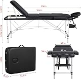 Yaheetech Foldable Massage Bed Portable Lash Table Aluminum 60 cm Width view 6