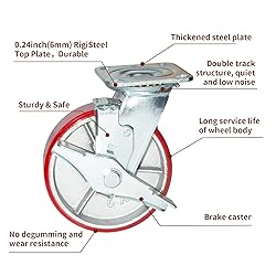 Nisorpa 6 inch Heavy Duty Casters Set of 4 Swivel