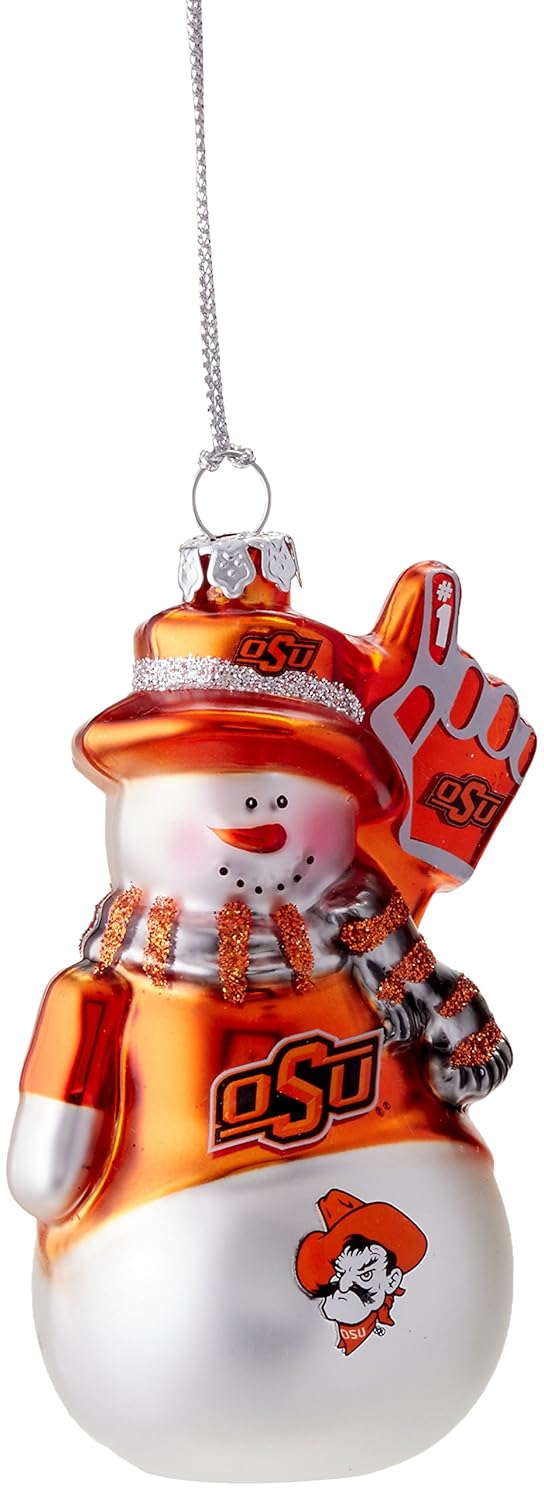 NCAA Glitter Snowman Ornament