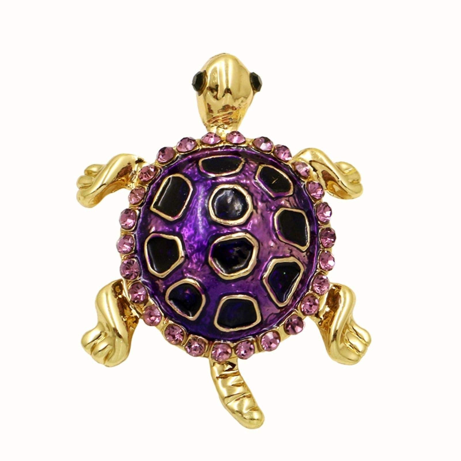 Seraphis Turtle Brooch Purple Lapel Pin Animal Badge Dress Jewelry Tortoise Gift