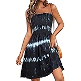 Summer Dress for Women Beach Boho Strapless Cover Ups Off Shoulder Floral Sundresses