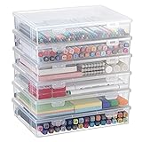BTSKY Clear Plastic Storage Box with Flap