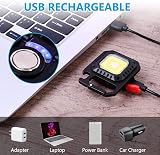 URAQT Mini LED COB Flashlight 1000 Lumens 7 Modes Keychain USB Rechargeable view 5