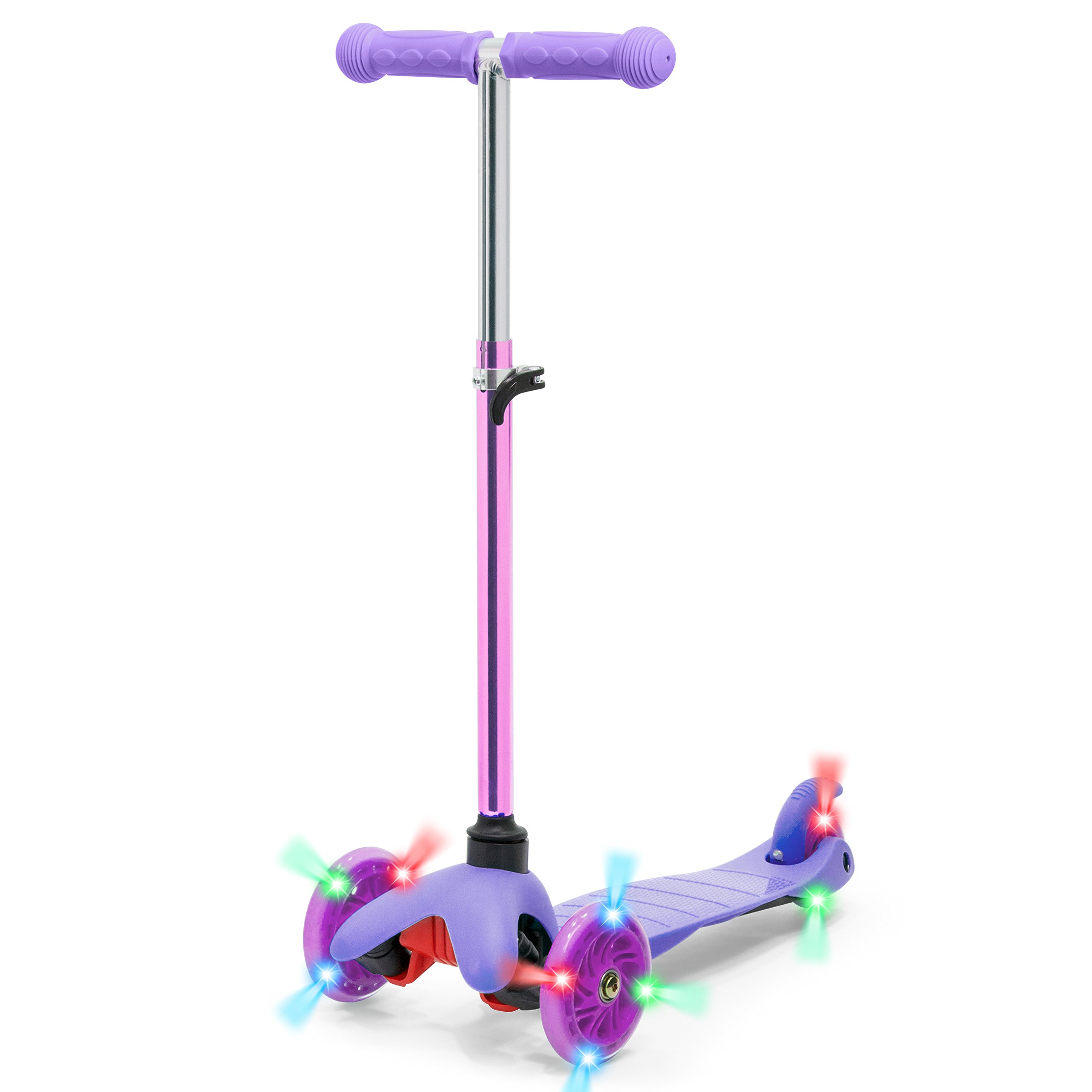 Best Choice Products Kids Mini Kick Scooter w/ Height Adjustable T-Bar (Purple)