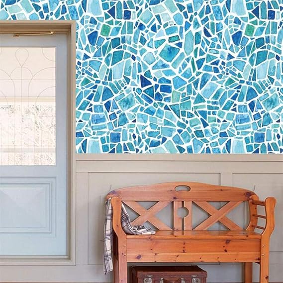 Azul pegatinas de pared mosaicos Cocina engomada del hogar sala de