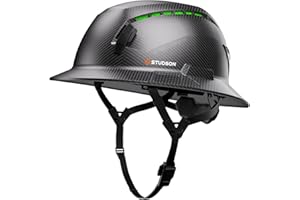 STUDSON SHK-1 Full Brim Safety Helmet: ANSI/ISEA Z89.1 Type II Compliant (R 2019), Lightweight & Breathable, NFC Emergency Contact Chip, One Size, Class C & E Protection