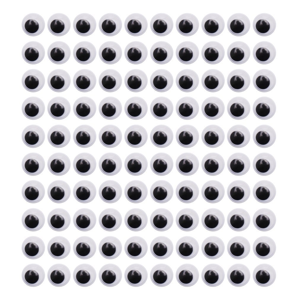 CCINEE 1000 Pieces 10mm Round Wiggly Toy Eye Googly Eyes with Self-adhesive